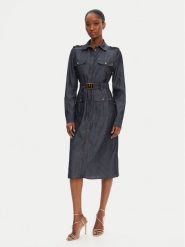 Guess Sukienka codzienna 5GGK05 7295A Granatowy Regular Fit. Niebieskie sukienki Guess, na co dzień, z aplikacjami, z lyocellu, bez kołnierzyka, bez ramiączek, proste. Za 799.99 zł.