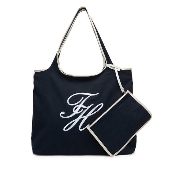 Torebka Tommy Hilfiger. Niebieskie shopper TOMMY HILFIGER, bez wzorów, bez dodatków. Za 264.99 zł.