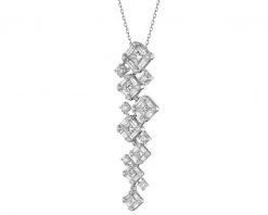 Naszyjnik z białego złota z diamentami - 1,47 ct - próba 585. Białe naszyjniki Apart, z diamentem, złote. Za 19,990.00 zł.