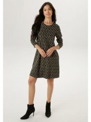 Aniston Sukienka w kolorze beżowo-czarnym rozmiar: 38. Brązowe sukienki Aniston, bez wzorów, bez kołnierzyka, bez ramiączek, mini. Za 95.99 zł.