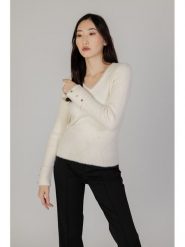 Morgan Sweter 212-MOOVE Écru Regular Fit. Swetry Morgan, s, bez wzorów, z syntetyku, bez ramiączek. Za 169.99 zł.