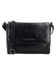 HIDE & STITCHES Skórzana torebka w kolorze czarnym - 25 x 19 x 7 cm rozmiar: onesize. Czarne torby na ramię HIDE & STITCHES, bez wzorów, z materiału, na ramię, bez dodatków. Za 217.99 zł.