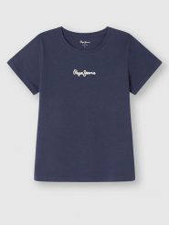 Pepe Jeans Koszulka w kolorze granatowym rozmiar: XS. Niebieskie bluzki Pepe Jeans, xs, bez wzorów, z bawełny, bez kołnierzyka, bez ramiączek. Za 61.60 zł.