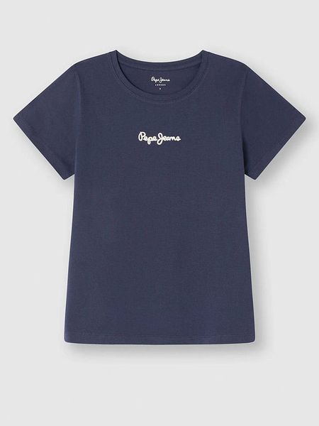Pepe Jeans Koszulka w kolorze granatowym rozmiar: S. Niebieskie bluzki Pepe Jeans, s, bez wzorów, z bawełny, bez kołnierzyka, bez ramiączek. Za 57.95 zł.