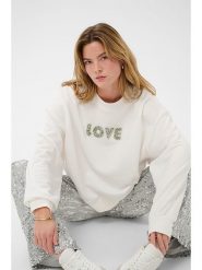 Kaffe Bluza w kolorze kremowym rozmiar: XS. Brązowe bluzy Kaffe, xs, bez wzorów, bez kaptura. Za 165.99 zł.