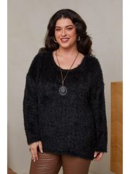Curvy Lady Sweter w kolorze czarnym rozmiar: 40/42. Czarne swetry Curvy Lady, bez wzorów, ze splotem, bez ramiączek. Za 143.99 zł.