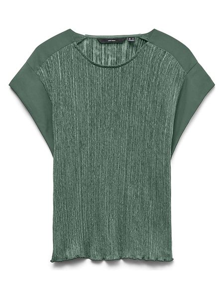 Vero Moda Bluzka w kolorze zielonym rozmiar: L. Zielone bluzki Vero Moda, l, bez wzorów, bez kołnierzyka, bez ramiączek. Za 109.95 zł.