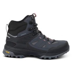 Buty damskie trekkingowe wysokie z membraną Regen Vibram. Szare trekkingi Regatta, z gumy. Za 849.99 zł.