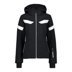 Kurtka damska narciarska CMP 31W0146. Czarne kurtki narciarskie CMP, s, bez wzorów, z materiału, bez kaptura, narciarskie. Za 524.99 zł.