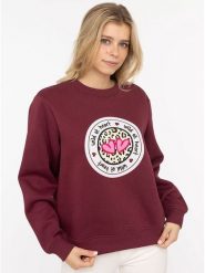 Zwillingsherz Bluza "Romy" w kolorze bordowym rozmiar: L/XL. Czerwone bluzy Zwillingsherz, l, bez wzorów, bez kaptura. Za 233.33 zł.