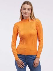 Orsay Sweter w kolorze pomarańczowym rozmiar: S. Pomarańczowe swetry Orsay, s, bez wzorów, prążkowane, bez ramiączek. Za 50.95 zł.