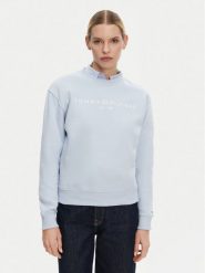 Tommy Hilfiger Bluza WW0WW39791 Błękitny Relaxed Fit. Niebieskie bluzy TOMMY HILFIGER, s, bez wzorów, z syntetyku, bez kaptura. Za 239.99 zł.