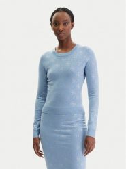 Guess Sweter W6RR66 Z3JD2 Błękitny Regular Fit. Niebieskie swetry Guess, xxl, z aplikacjami, z syntetyku, bez ramiączek. Za 525.00 zł.