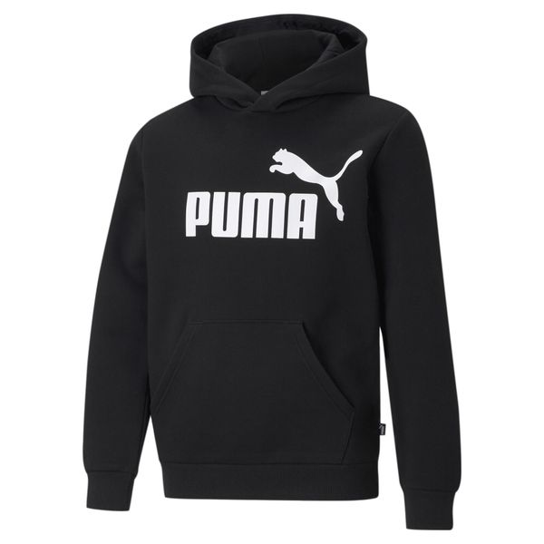 Młodzieżowa bluza z kapturem z dużym logo Essentials PUMA Black. Biała bluzy Puma, m, bez wzorów, z kapturem. W wyprzedaży za 162.45 zł.