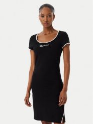 Karl Lagerfeld Jeans Sukienka codzienna B2W13045 Czarny Slim Fit. Czarne sukienki Karl Lagerfeld Jeans, na co dzień, xl, bez wzorów, z jeansu, bez kołnierzyka, bez ramiączek, proste. Za 417.99 zł.