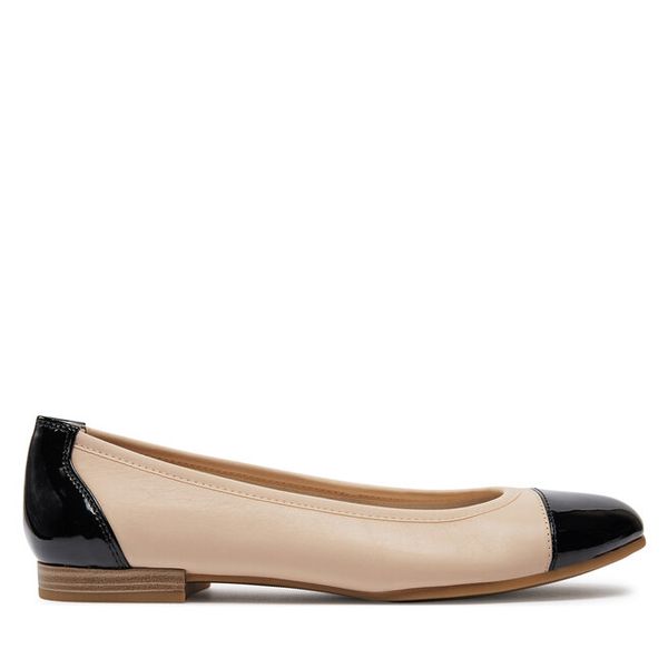 Baleriny Tamaris. Brązowe baleriny Tamaris, bez wzorów, bez obcasa. Za 279.99 zł.