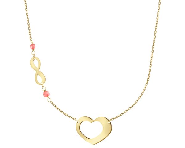 Naszyjnik srebrny z cyrkoniami - serce, nieskończoność. Szare naszyjniki Apart, z cyrkonią, srebrne. Za 259.00 zł.