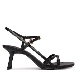 Sandały HUGO. Czarne sandały Hugo, bez wzorów, bez obcasa, na szpilce, bez zapięcia. Za 899.99 zł.