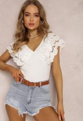 Białe Body Phaedrite. Białe body Renee, m, w ażurowe wzory, z bawełny. W wyprzedaży za 59.99 zł.
