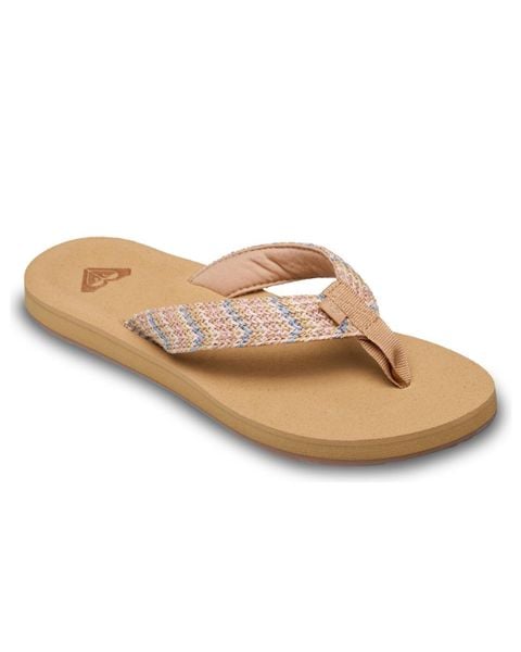Sandały dla Kobiety PORTO RAFFIA Niebieski. Niebieskie sandały Roxy, bez wzorów, z dżerseju, bez obcasa, bez zapięcia. Za 129.99 zł.