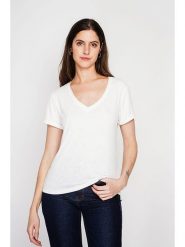 ASSUILI Koszulka w kolorze białym rozmiar: 40. Białe bluzki Assuili, bez wzorów, bez kołnierzyka, bez ramiączek. Za 56.99 zł.