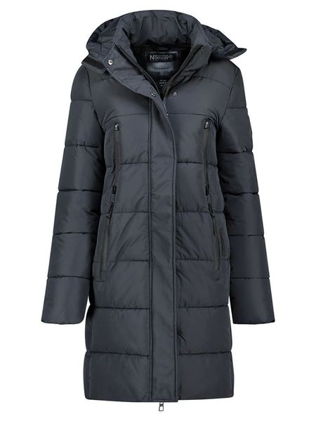 Geographical Norway Płaszcz zimowy "Claudine" w kolorze granatowym rozmiar: S. Niebieskie płaszcze Geographical Norway, na zimę, s, bez wzorów, z puchu, bez kaptura. Za 275.40 zł.