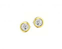 Kolczyki z żółtego i białego złota z brylantami - 0,04 ct - próba 375. Białe kolczyki Apart, z brylantem, złote. Za 1,759.00 zł.