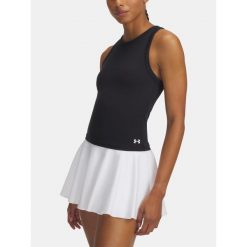 Top treningowy damski Under Armour Motion High Neck Tank. Czarne topy Under Armour, l, bez wzorów, bez kołnierzyka, bez ramiączek. Za 129.99 zł.
