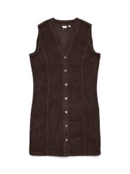 Vero Moda Sukienka codzienna Eden 10333959 Brązowy Regular Fit. Brązowe sukienki Vero Moda, na co dzień, m, bez wzorów, z bawełny, bez kołnierzyka, bez ramiączek, proste. Za 169.99 zł.