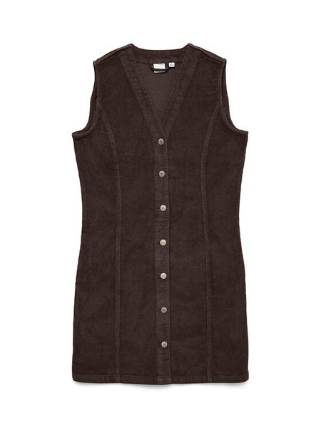 Vero Moda Sukienka codzienna Eden 10333959 Brązowy Regular Fit. Brązowe sukienki Vero Moda, na co dzień, m, bez wzorów, z bawełny, bez kołnierzyka, bez ramiączek, proste. Za 209.99 zł.