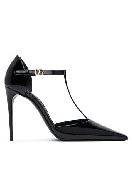 Dolce&Gabbana Szpilki CD1883 A1471 Czarny. Czarne szpilki Dolce&Gabbana, bez wzorów, ze skóry, bez obcasa, na szpilce, bez zapięcia. Za 3,419.00 zł.