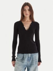 Patrizia Pepe Sweter 2K0331/K7S0-K103 Czarny Regular Fit. Czarne swetry Patrizia Pepe, s, bez wzorów, z wiskozy, bez ramiączek. Za 869.99 zł.