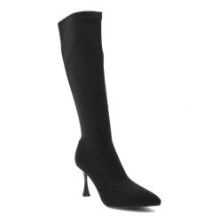 Czarne Wysokie Kozaki S.Barskie Eleganckie Obuwie Damskie Na Szpilce. Czarne kozaki S.BARSKI, przed kolano, bez obcasa, na obcasie, bez zapięcia. Za 280.99 zł.