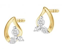 Kolczyki z żółtego złota z diamentami - 0,01 ct - próba 585. Żółte kolczyki Apart, z diamentem, złote. Za 1,259.00 zł.