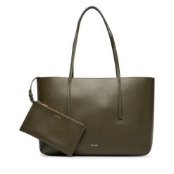 Torebka Calvin Klein. Zielone shopper Calvin Klein, bez wzorów, bez dodatków. Za 649.99 zł.
