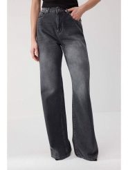 Trendyol Dżinsy - Comfort fit - w kolorze antracytowym rozmiar: 40. Czarne jeansy Trendyol, bez wzorów, z podwyższonym stanem. Za 104.99 zł.