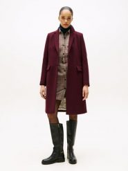Tommy Hilfiger Wełniany płaszcz z zawartością kaszmiru Kobiety Wełna czerwony, 38. Czerwone płaszcze TOMMY HILFIGER, bez wzorów, z kaszmiru, bez kaptura. Za 1,299.95 zł.