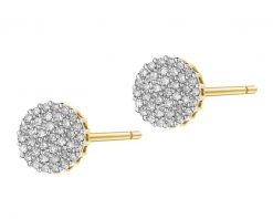 Kolczyki z żółtego złota z diamentami - 0,20 ct - próba 585. Żółte kolczyki Apart, z diamentem, złote. Za 2,959.00 zł.