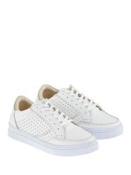Lizza Shoes Skórzane sneakersy w kolorze białym rozmiar: 40. Białe trampki Lizza Shoes, bez wzorów, ze skóry, bez zapięcia. Za 131.24 zł.