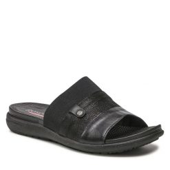 Klapki Go Soft. Czarne klapki GO SOFT, bez wzorów, bez obcasa. Za 74.99 zł.