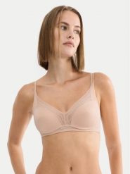 Triumph Biustonosz bezfiszbinowy Breathe & Lift Smart 10226333 Beżowy. Brązowe biustonosze Triumph, bez wzorów, z syntetyku. Za 159.99 zł.