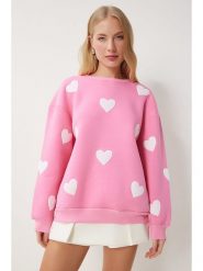 Happiness Istanbul Bluza w kolorze jasnoróżowo-białym rozmiar: 40. Białe bluzy Happiness Istanbul, bez wzorów, z bawełny, bez kaptura. Za 96.37 zł.