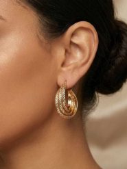 Heliophilia Pozłacane kolczyki-kreole rozmiar: onesize. Żółte kolczyki Heliophilia, pozłacane. Za 61.75 zł.