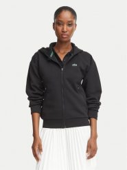 Lacoste Bluza SF0167 Czarny Regular Fit. Czarne bluzy Lacoste, bez wzorów, z syntetyku, bez kaptura. Za 579.99 zł.