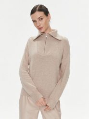 Marella Sweter Ruby1 2339460839200 Beżowy Regular Fit. Brązowe swetry Marella, xl, bez wzorów, z wełny, bez ramiączek. Za 729.99 zł.