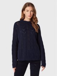 United Colors Of Benetton Sweter 1244D2017 Granatowy Relaxed Fit. Niebieskie swetry United Colors of Benetton, l, bez wzorów, z wełny, bez ramiączek. Za 399.99 zł.