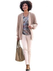 Heine Dżinsy - Slim fit - w kolorze beżowym rozmiar: 44. Brązowe jeansy Heine, bez wzorów, z podwyższonym stanem. Za 48.95 zł.