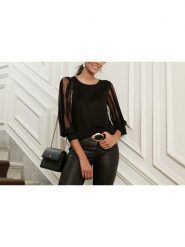 Milan Kiss Bluzka w kolorze czarnym rozmiar: S. Czarne bluzki Milan Kiss, s, bez wzorów, bez kołnierzyka, bez ramiączek. Za 126.99 zł.