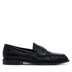 Lordsy Badura. Czarne lordsy Badura, bez wzorów, bez obcasa, bez zapięcia. Za 349.99 zł.