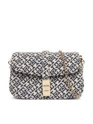 Tommy Hilfiger Torebka Th Heritage Chain Cross Jacquard AW0AW19320 Granatowy. Niebieskie torebki klasyczne TOMMY HILFIGER, bez wzorów, z materiału, bez dodatków. Za 569.99 zł.